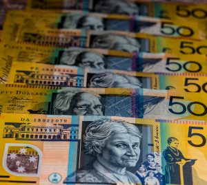 Picture of stacks of Australian $50 bills