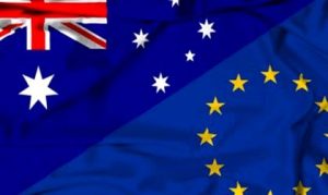 Australian and EU flags